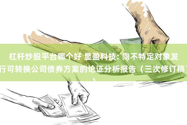 杠杆炒股平台哪个好 显盈科技: 向不特定对象发行可转换公司债券方案的论证分析报告(三次修订稿)