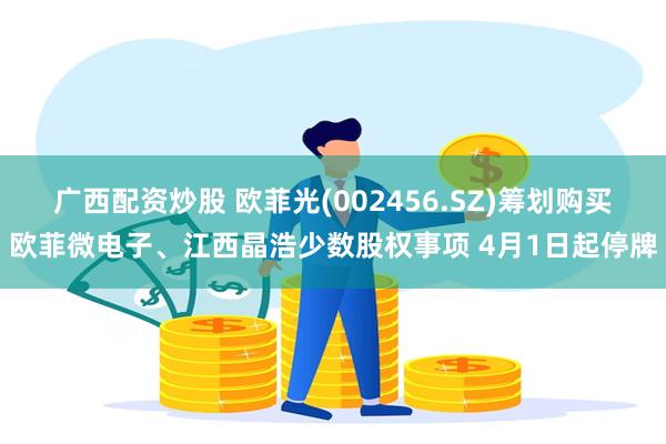 广西配资炒股 欧菲光(002456.SZ)筹划购买欧菲微电子、江西晶浩少数股权事项 4月1日起停牌