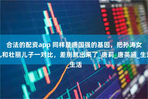 合法的配资app 同样是唐国强的基因，把孙涛女儿和壮丽儿子一对比，差别就出来了_唐莉_唐英涵_生活