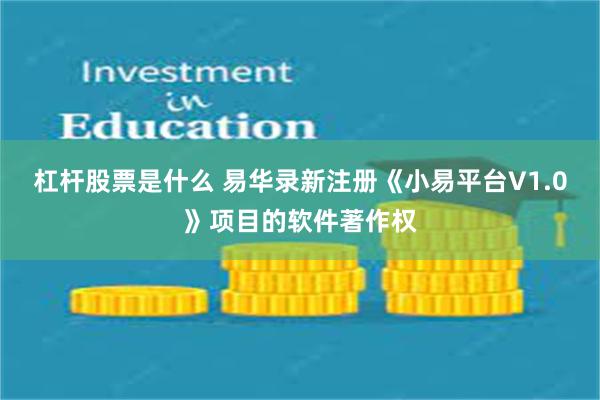 杠杆股票是什么 易华录新注册《小易平台V1.0》项目的软件著作权