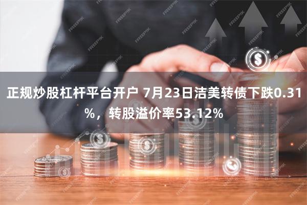 正规炒股杠杆平台开户 7月23日洁美转债下跌0.31%，转股溢价率53.12%